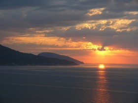закат на море